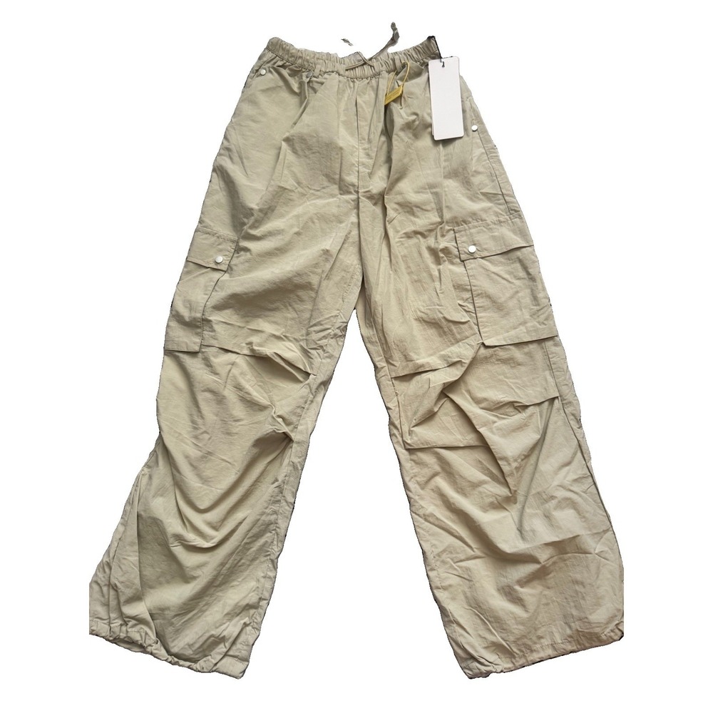 NWT Parachute Cargo Pants Wide Leg Drawstring 24" Waist